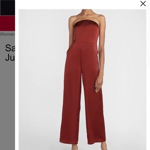 Satin Strapless Wide Leg Jumpsuit